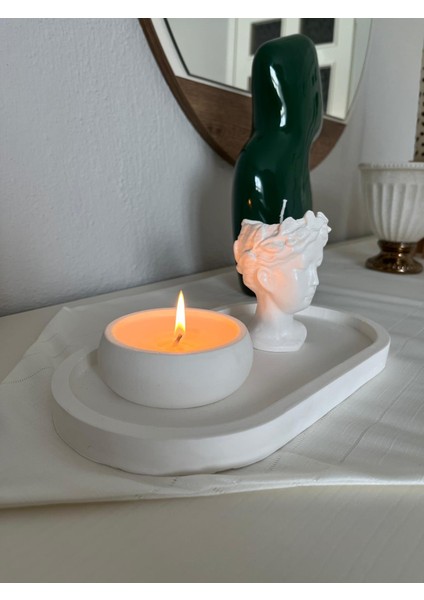 Antik Büst ve Mumluk Seti, Helen Büst Heykeli, 3'lü Mum Set, Minimalist Helen Büstü ve Dekoratif Tepsi Seti fiyatları