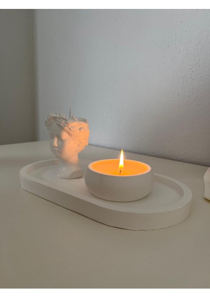 Antik Büst ve Mumluk Seti, Helen Büst Heykeli, 3'lü Mum Set, Minimalist Helen Büstü ve Dekoratif Tepsi Seti indirimleri