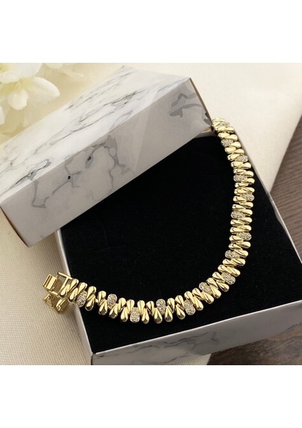 Kadın Kadın Bileklik Damla Su Yolu Kararmaz Xuping Vip Seri 14 Ayar Gold 17+2cm indirimleri