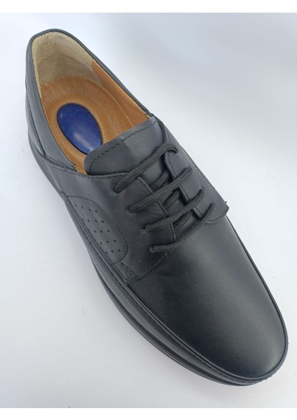 Siyah Deri Ortopedik Erkek Ayakkabı