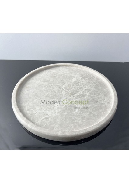 Doğal Bej Mermer Yuvarlak Tepsi Spider Beige, Damarlı Bej Mermer, Desenli Mermer indirimleri