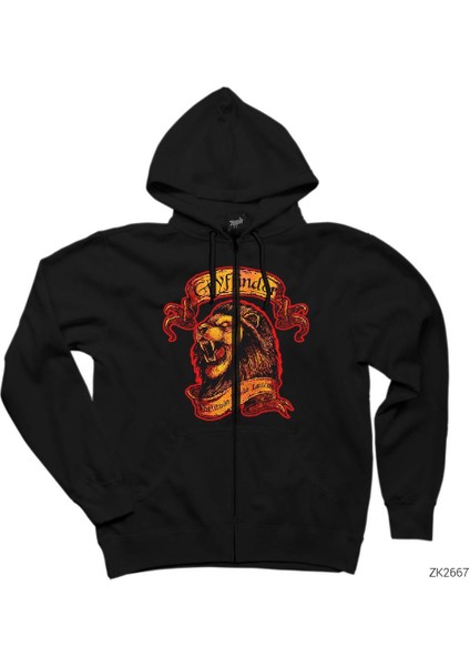 Harry Potter Gryffindor Official Siyah Fermuarlı Kapşonlu Sweatshirt