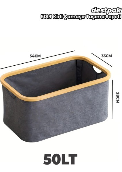50 Lt Bambu Kumaş Kirli Çamaşır Taşıma - Sepeti Joseph Model - Çok Amaçlı - Kumaş Sepet fiyatları