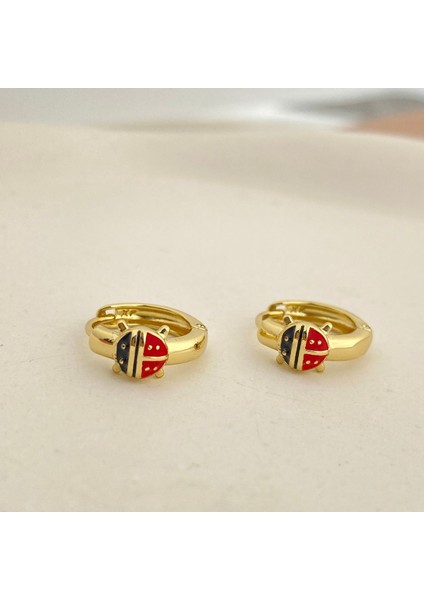 Kız Çocuk Küpe Uğur Böceği Küpe 14 Ayar Gold modelleri