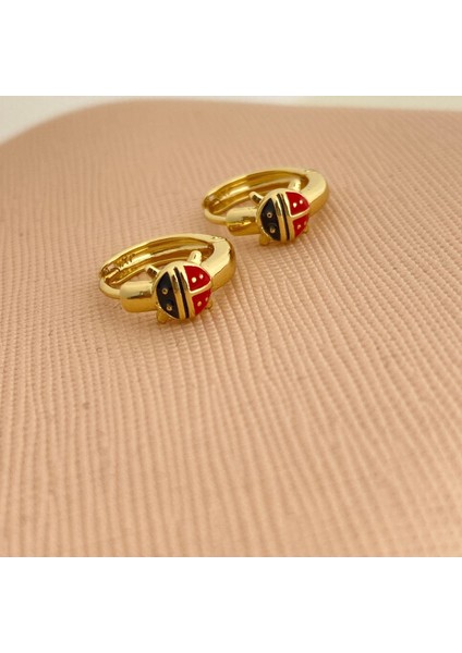 Kız Çocuk Küpe Uğur Böceği Küpe 14 Ayar Gold indirimleri