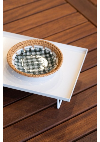 Beyaz Metal Tepsi - Dekoratif Sunum ve Servis Tepsisi - Apresentacao modelleri