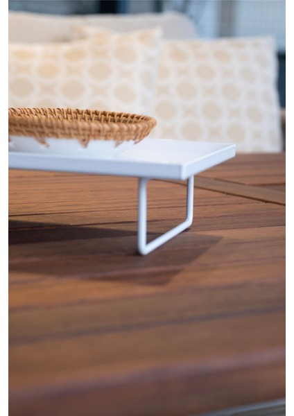 Beyaz Metal Tepsi - Dekoratif Sunum ve Servis Tepsisi - Apresentacao fırsatları