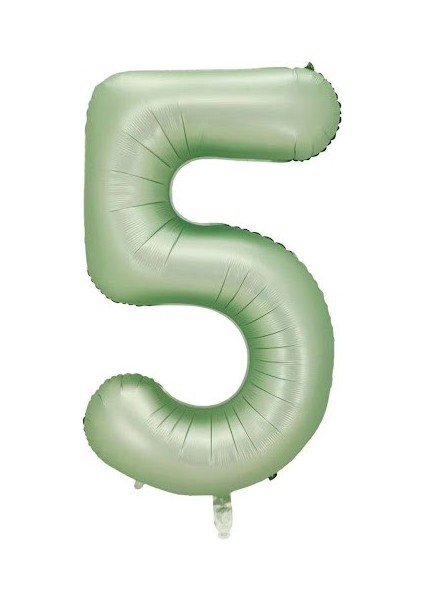 5 Rakam Retro Yeşil Folyo Balon 34 Inç 76 cm