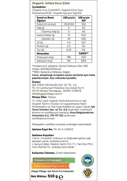 Organik Infüze Kuru Çilek- Çilek Kurusu- Organik Kuru Meyve- Vegan - Glutensiz 510 gr modelleri