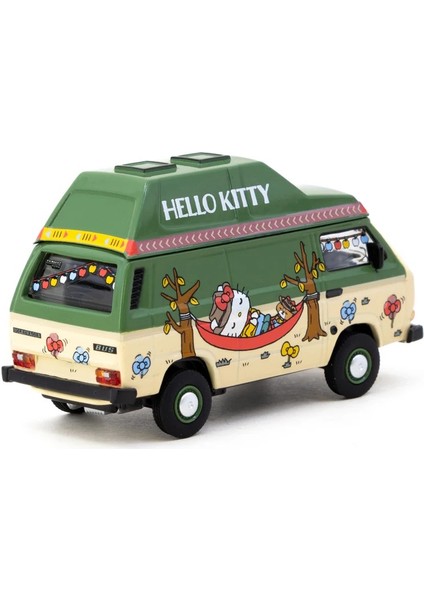 Schuco x Tarmac Works 1/64 Volkswagen T3 Van Hello Kitty Camping - COLLAB64