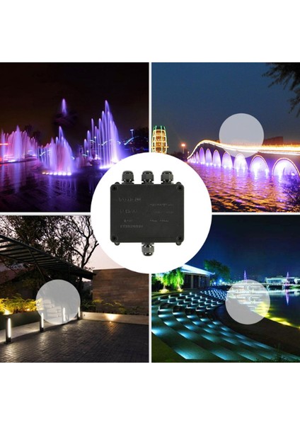 Deenlai Su Geçirmez Bağlantı Kutusu 4 Yollu Kablo Koruma Kılıfı Konektörü IP68, Yeraltı Bahçe Aydınlatması Için Kablo 4--8mm (Yurt Dışından)