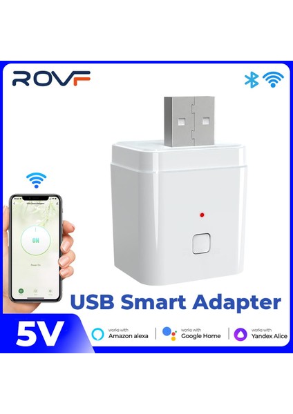 Rovf Akıllı Mikro USB Adaptör Anahtarı 5 V Tuya Wifi Mini USB Güç Adaptörü Alexa Google Akıllı Ev ile Çalışır (Yurt Dışından)