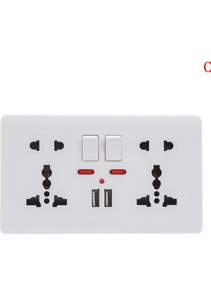 Duvar Prizi Evrensel 5 Delikli 2.1A Çift USB Şarj Bağlantı Noktası Soketi (Yurt Dışından) fiyatları