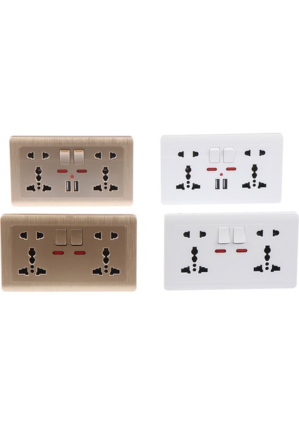 Duvar Prizi Evrensel 5 Delikli 2.1A Çift USB Şarj Bağlantı Noktası Soketi (Yurt Dışından) modelleri