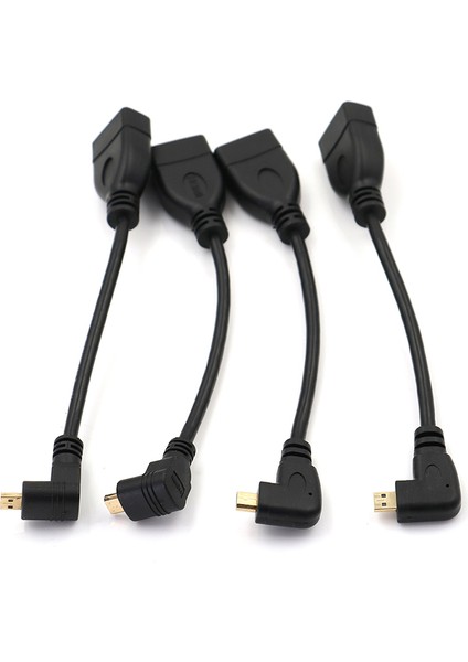 Mikro HDMI Erkek - HDMI Dişi Dönüştürücü Adaptör Kablosu Yukarı Aşağı Sağ Sol Açılı (Yurt Dışından)
