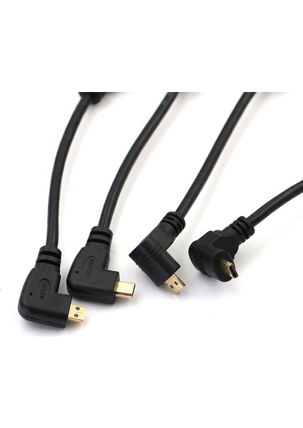 Mikro HDMI Erkek - HDMI Dişi Dönüştürücü Adaptör Kablosu Yukarı Aşağı Sağ Sol Açılı (Yurt Dışından)