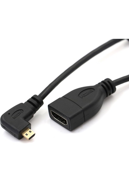 Mikro HDMI Erkek - HDMI Dişi Dönüştürücü Adaptör Kablosu Yukarı Aşağı Sağ Sol Açılı (Yurt Dışından)