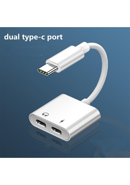 Tipi Adaptör USB C - 3,5 mm Jack Ses Şarj Cihazı Splitter C Tipi Dönüştürücü Şarj Kablosu Uzatma Kulaklık Adaptörü (Yurt Dışından)