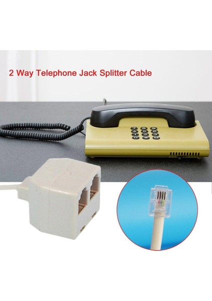 Ma RJ11 6P4C Erkek - Kadın 2 Yollu Telefon Ayırıcı Telefon Hattı (Yurt Dışından)