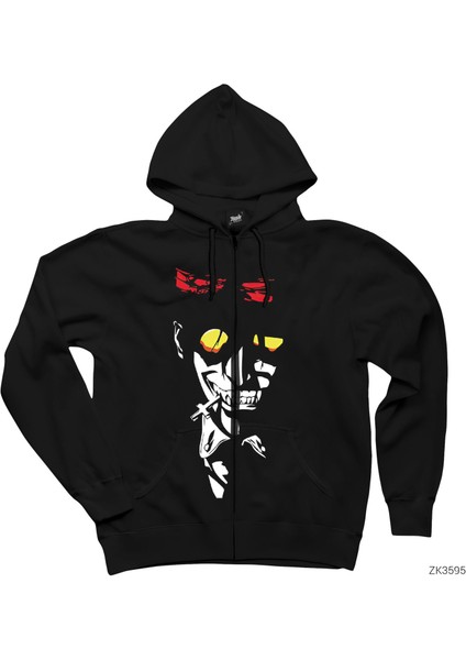 Hellsing Ultimate Cross Siyah Fermuarlı Kapşonlu Sweatshirt