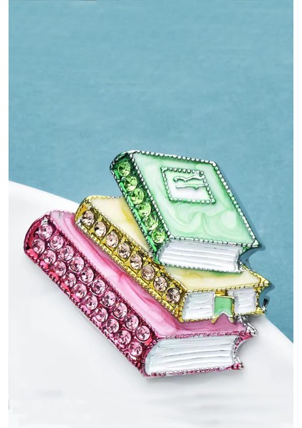 Parlak Taşlı Kitap Kurdu Broş Yaka Iğnesi fiyatları