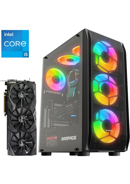 İ5-12400F 8gb Asus Rog Strix RX580 16GB Ram 512GB M2 SSD W11P