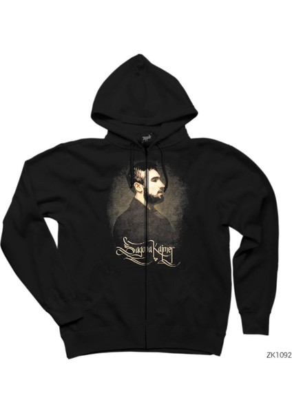 Sagopa Kajmer Siyah Fermuarlı Kapşonlu Sweatshirt