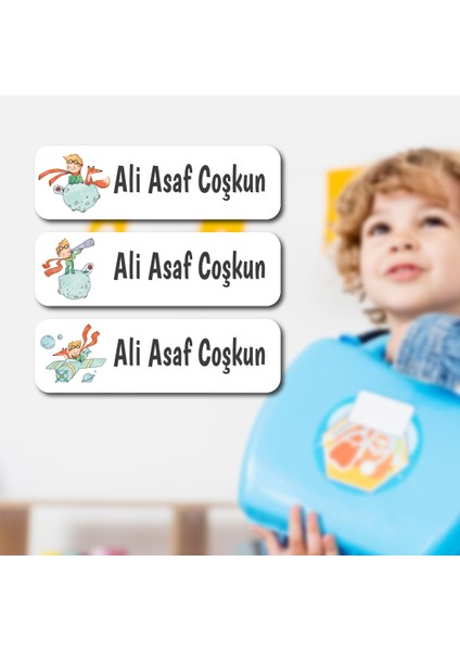 Kişiye Özel Okul Etiket Seti - 180 Adet - Kokusuz Ekolojik Mürekkep Pvc Etiket Sticker-Küçük Prens