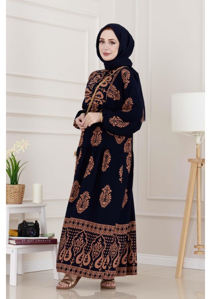 Yarım Düğmeli Robalı Amine Elbise-Vizon fiyatları