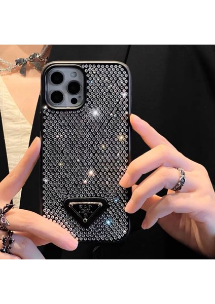 Apple iPhone 14 Siyah Taşlı Telefon Kılıfı