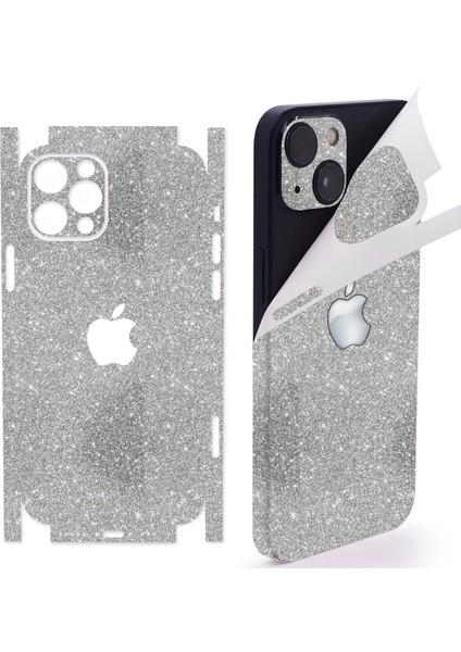 Apple iPhone 16 Pro 360 Full Arka Kaplama Koruma Sticker Kılıfsız Kullanım Için Simli Gri