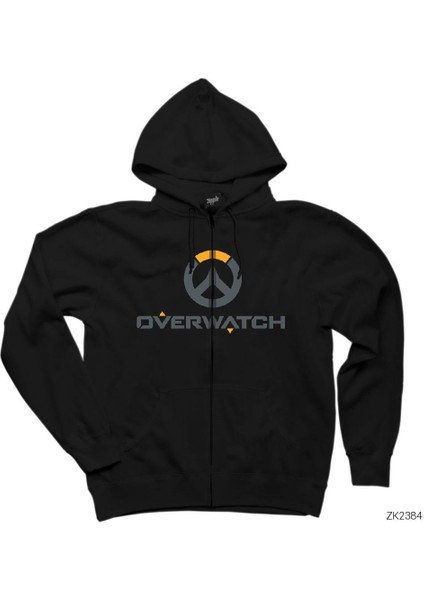 Overwatch Logo 2 Siyah Fermuarlı Kapşonlu Sweatshirt