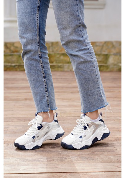 Kadın Yüksek Taban Sneaker Bağcıklı Spor Ayakkabı Virez