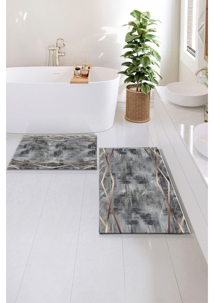 Kaymaz Dot Taban Yikanabilir Banyo Paspası