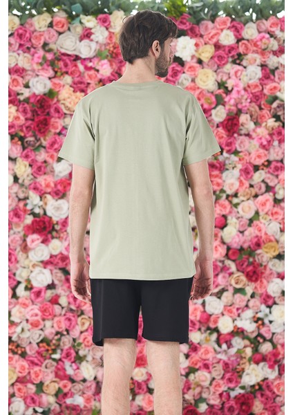Erkek Şort Tshirt Pijama Takımı 25253 Haki