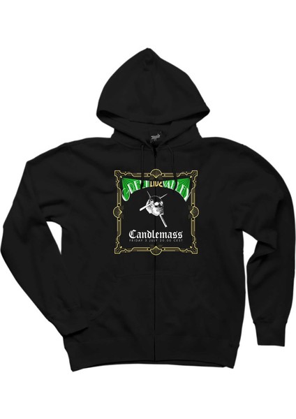 Candlemass Green Valley Siyah Fermuarlı Kapşonlu Sweatshirt