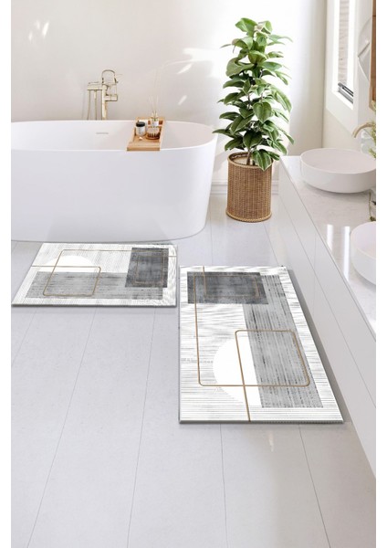 Kaymaz Dot Taban Yikanabilir Banyo Paspası