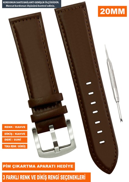 20 mm Fossil-Welder-Casio-Seiko-Omega-Armani Saat Uyumlu Deri Saat Kordonu Kayışı AL11SOFT20 mm