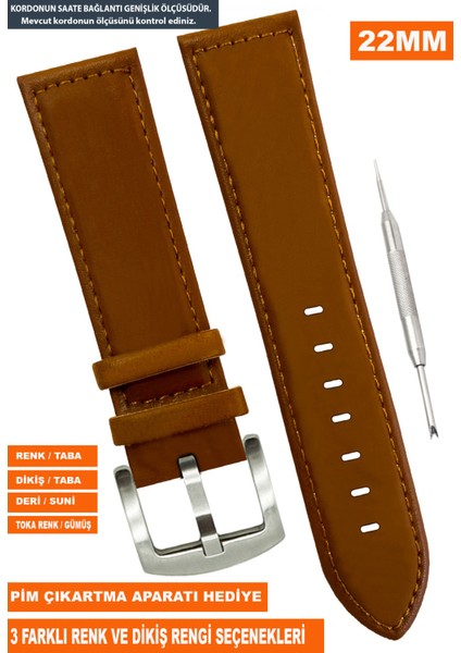 22 mm Fossil-Welder-Casio-Seiko-Omega-Armani Saat Uyumlu Deri Saat Kordonu Kayışı AL11SOFT22 mm