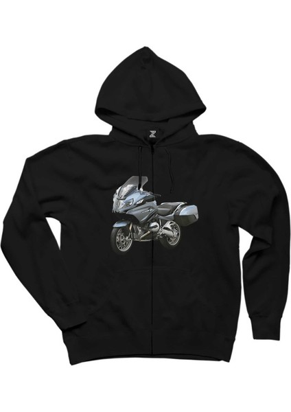 Bmw R1200RT Siyah Fermuarlı Kapşonlu Sweatshirt