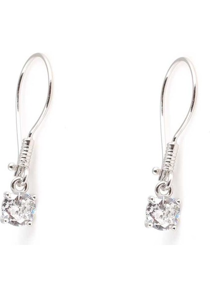 925 Ayar Gümüş Yuvarlak Zirkon Taşlı Küpe fiyatları