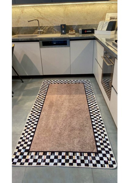 Damalı Kaymaz Taban Yıkanabilir Mutfak Yolluk Halısı fiyatları