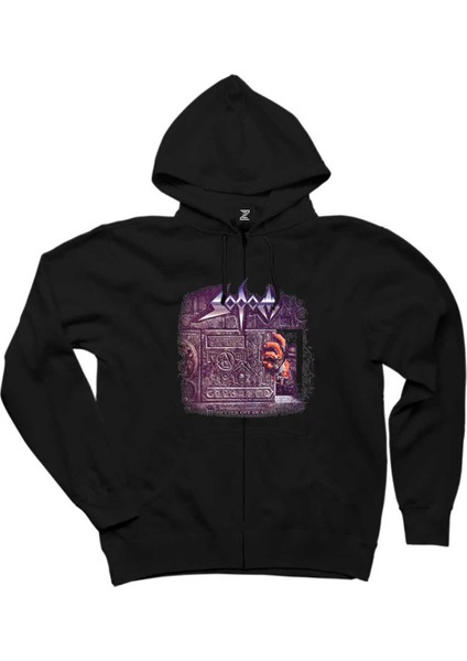 Sodom Better Off Dead Siyah Fermuarlı Kapşonlu Sweatshirt