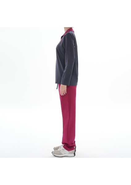 Kadın Antrasit Ceketli Taş Baskılı Eşofman Takımı (Büyük Beden Seçeneğiyle) fiyatları