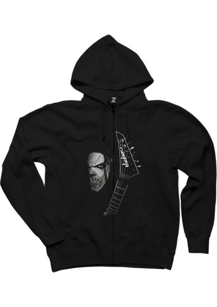 Slipknot Mick Thomson Guitar Siyah Fermuarlı Kapşonlu Sweatshirt