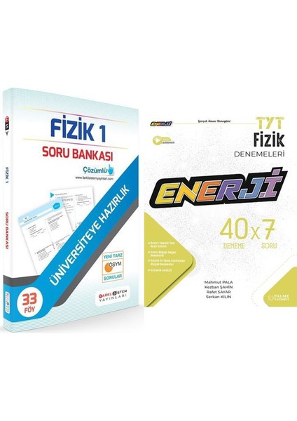 Farklı Sistem Tyt Fizik Soru Bankası ve Palme Enerji Deneme Seti 2 Kitap