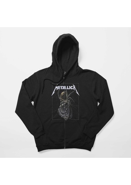 Metallica Lisbon Siyah Fermuarlı Kapşonlu Sweatshirt