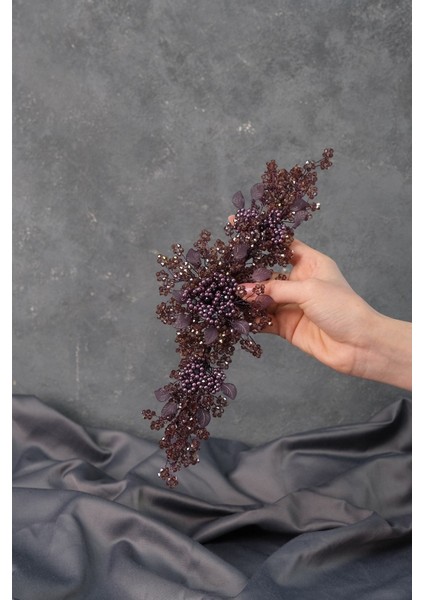 Mürdüm Azra İnci Boncuklu Gelin Kına Tacı Saç Aksesuarı modelleri