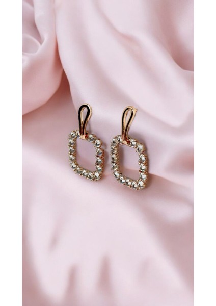 Solène Chic Zirkon Taşlı Altın Kaplama Rose Gold Küpe