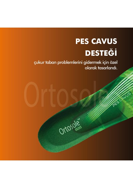 OS205 | Çukur Taban için Ortopedik, Ark ve Jel Destekli, Darbe Emici Pes Cavus İç Tabanlık